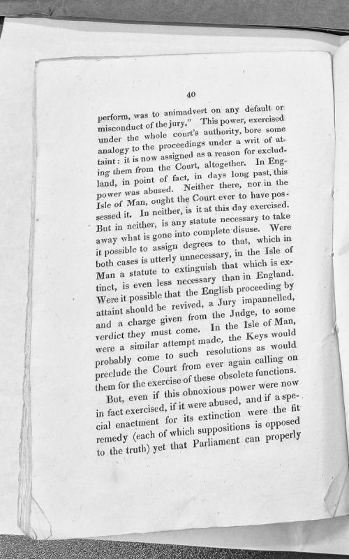 Discussion of jury power, court authority, and legislative necessity in Isle of Man