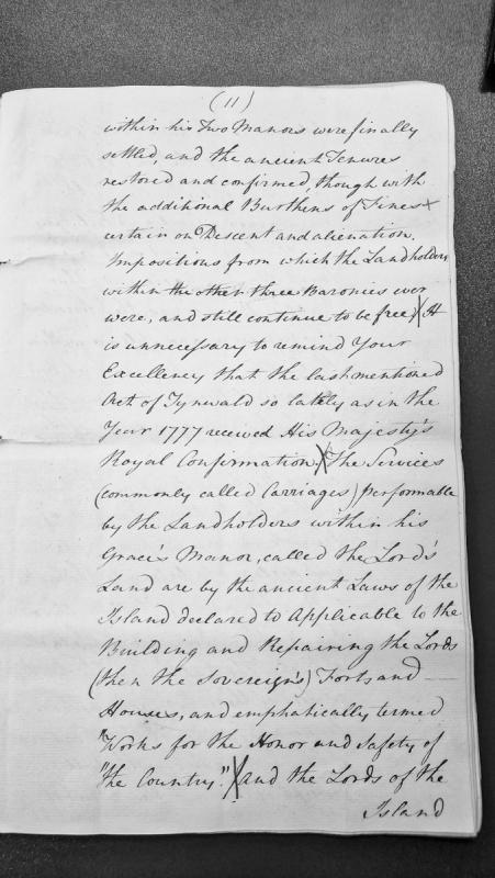 Legal opinion on manorial tenures and services in the Isle of Man