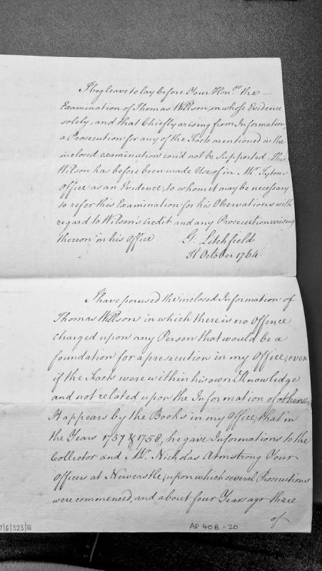 Opinion on Thomas Wilson's information regarding prosecutable offences