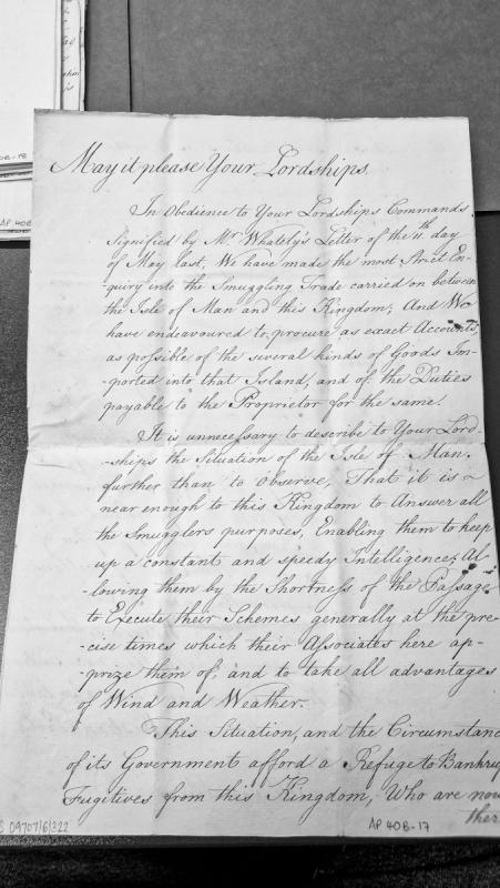 Report on smuggling trade between Isle of Man and Great Britain