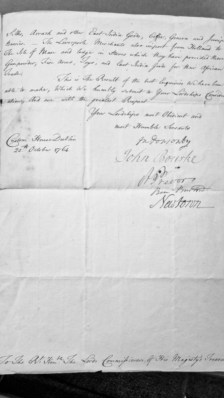 Report on merchant imports of East India goods and contraband via Isle of Man