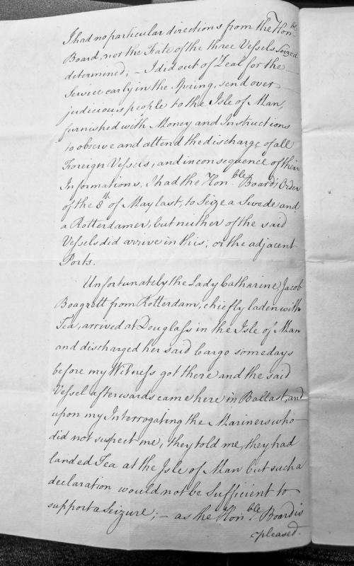 Report on vessel seizures and smuggling observations at Isle of Man