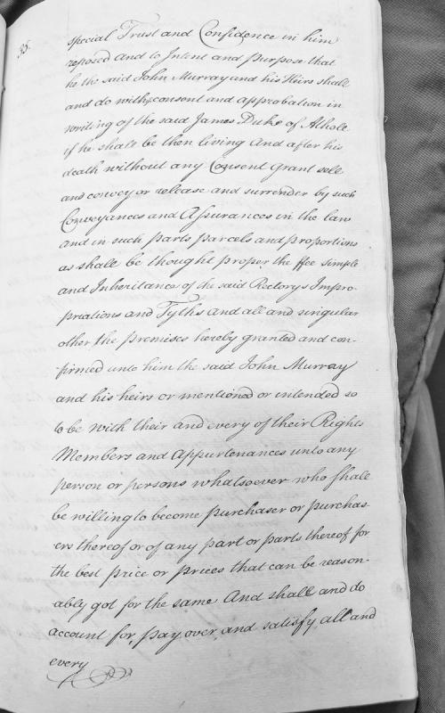 Grant of rectories, impropriationes and tythes to John Murray with powers of sale