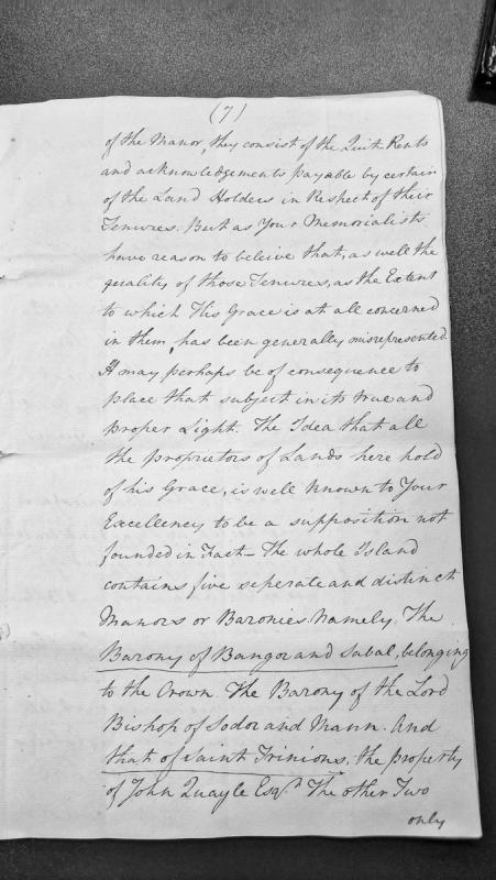 Memorial regarding quit rents and land tenures in the Isle of Man