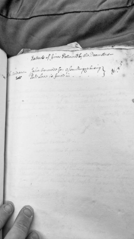 Extracts of fines returned by the Doomsters for various offences