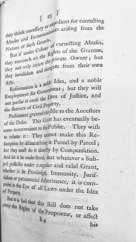 On Parliament's authority to reform grants and protect property rights of grantees