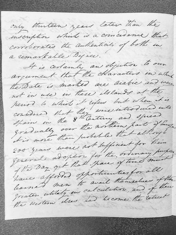 Discussion of historical inscription authenticity and Arabic numeral adoption