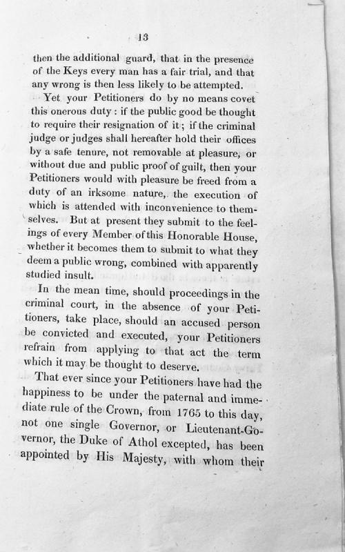 Petition regarding judicial tenure and the role of petitioners in criminal trials