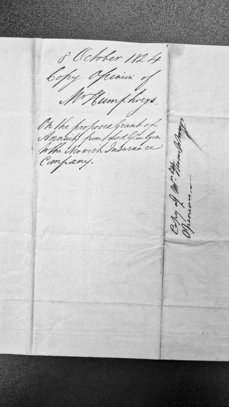 Mr Humphreys' Opinion on Grant of Annuity from Lord Glenlyon to Norwich Insurance Company