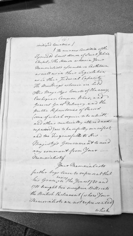 Petition regarding the ruinous condition of Tynwald Court House and public buildings in Castletown