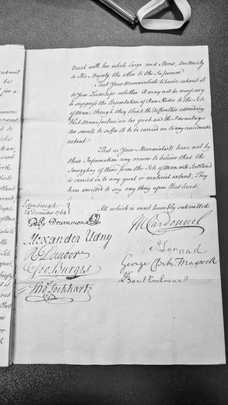 Petition regarding smuggling suppression and export regulation from Isle of Man