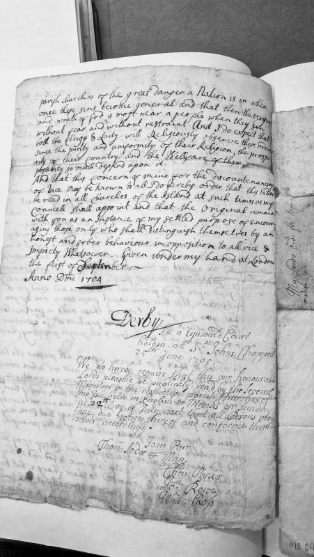 Vice and immorality prevention order for Isle of Man churches, 1704-1705