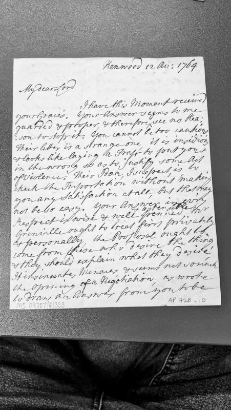 Letter regarding cautious diplomatic response to importation matter