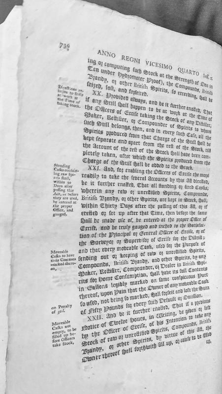 Excise regulations for spirits stock-taking, cask marking, and forfeiture procedures