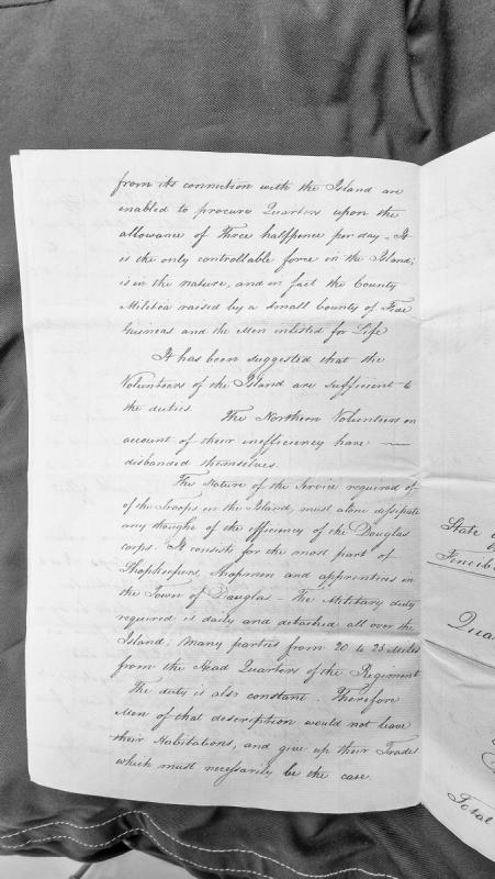 Discussion of military forces and troops stationed on the Isle of Man