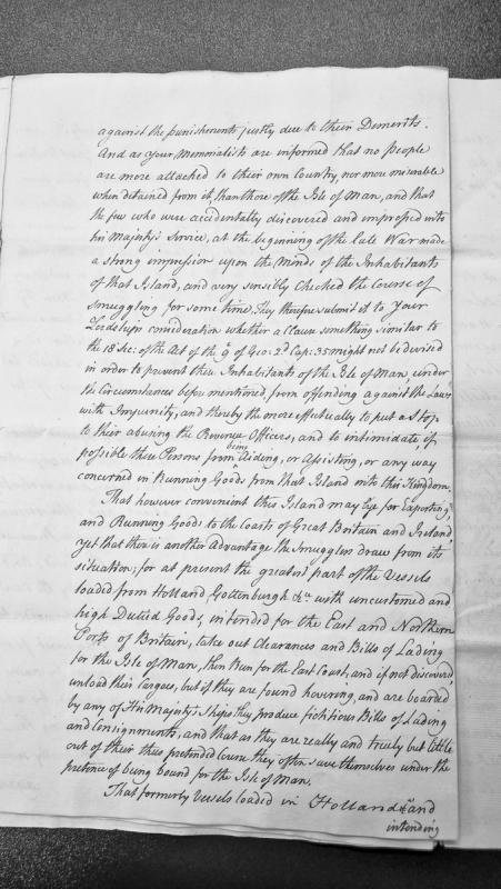 Petition regarding smuggling prevention measures and impressment of Isle of Man inhabitants