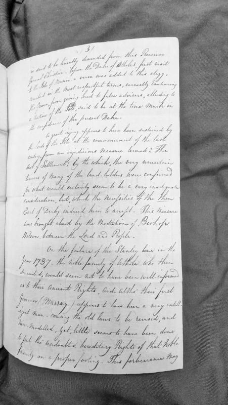 Historical account of Isle of Man governance and the Athole succession