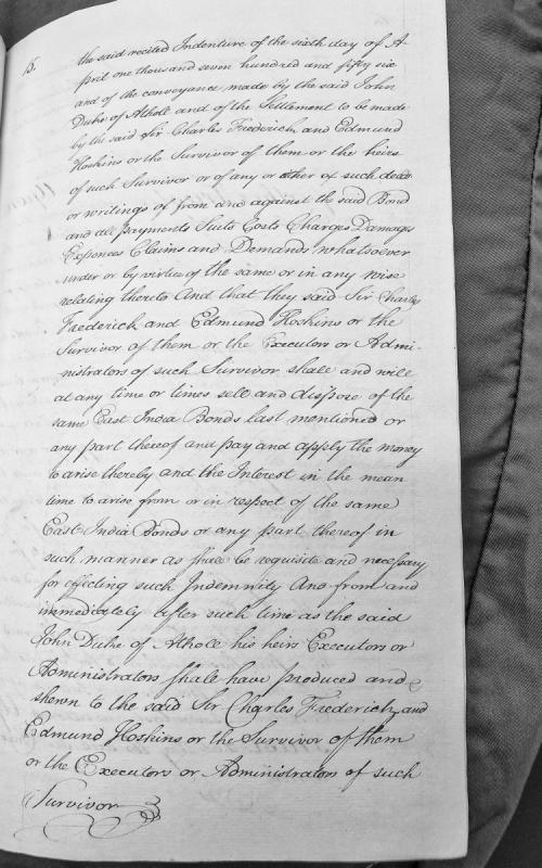 Indenture concerning East India Bonds and indemnity settlement