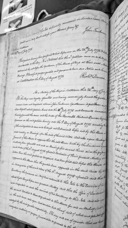 House of Keys hearing on petition of John Taubman v. Lace regarding legal complaint