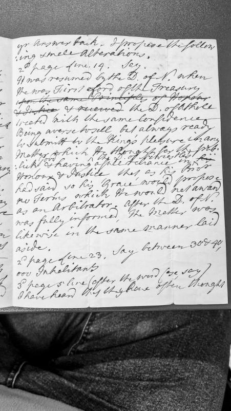 Draft revisions to a response regarding the Duke of Newcastle's involvement in a matter.