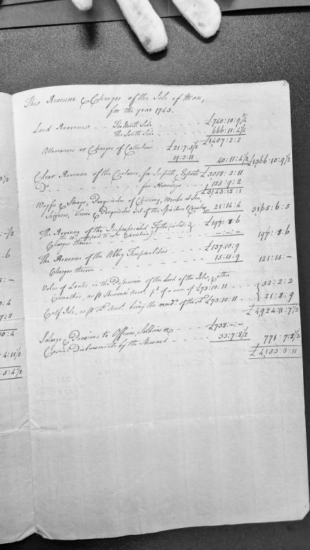 Revenue and Charges of the Isle of Man for the year 1743