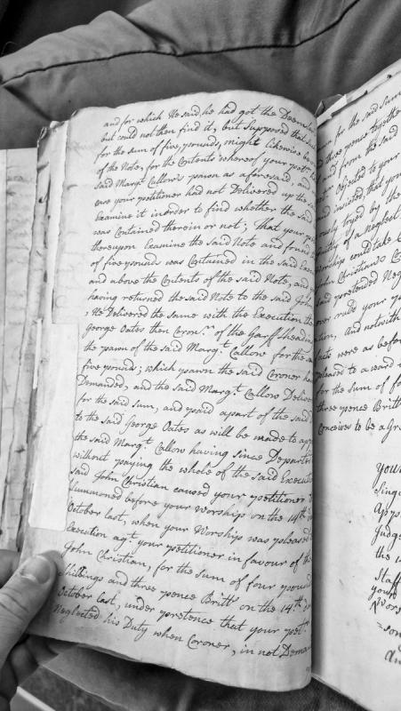 Petition regarding dispute over execution, pawn, and alleged neglect of duty as Coroner