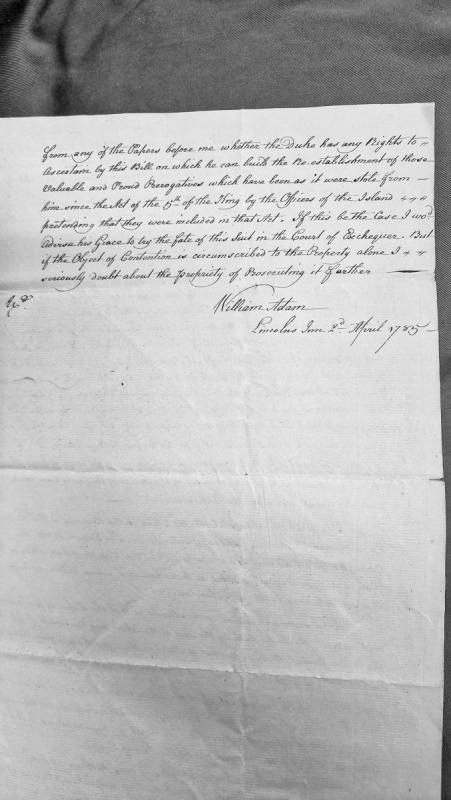 Legal opinion on Duke's rights regarding prerogatives and property under Act of King