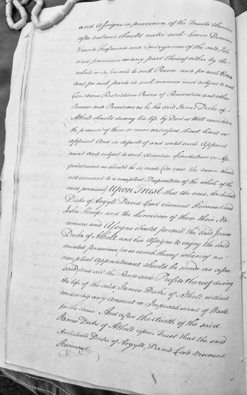 Trust deed regarding Isle of Man premises and appointments by James Duke of Athole