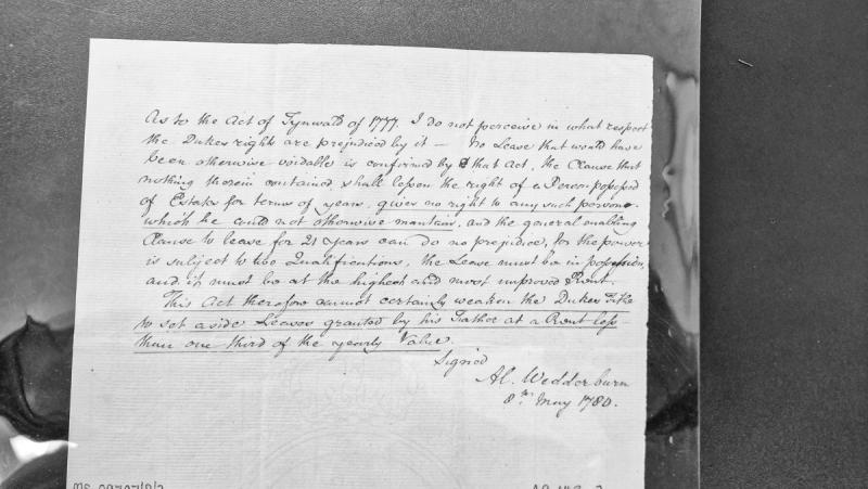 Legal Opinion on the Act of Tynwald 1777 and the Duke's rights regarding leases