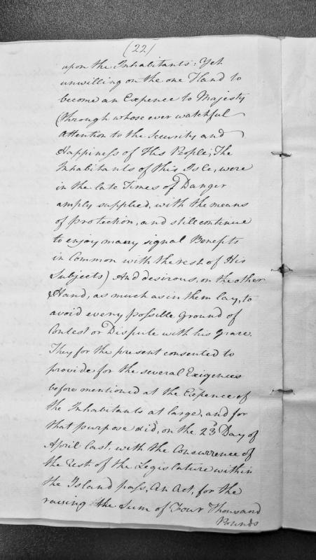 Petition or letter regarding taxation and public expenses on Isle of Man